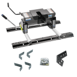 For 2003-2010 Dodge Ram 2500 Industry Standard Semi-Custom Above Bed Rail Kit + 16K Fifth Wheel + Round Tube Slider (For 6-1/2' or Shorter Bed, Except w/Overload Springs, w/o Factory Puck System Models) By Reese