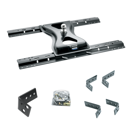 For 2003-2010 Dodge Ram 2500 Industry Standard Semi-Custom Above Bed Rail Kit + 25K Reese Gooseneck Hitch (For 5'8 or Shorter Bed (Sidewinder Required), Except w/Overload Springs, w/o Factory Puck System Models) By Reese