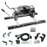 For 2003-2010 Dodge Ram 2500 Industry Standard Semi-Custom Above Bed Rail Kit + 16K Fifth Wheel + Round Tube Slider + In-Bed Wiring (For 6-1/2' or Shorter Bed, w/Overload Springs, w/o Factory Puck System Models) By Reese