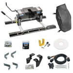 For 2003-2010 Dodge Ram 2500 Industry Standard Semi-Custom Above Bed Rail Kit + 16K Fifth Wheel + Round Tube Slider + In-Bed Wiring + King Pin Lock + Base Rail Lock + 10" Lube Plate + Fifth Wheel Cover + Lube (For 6-1/2' or Shorter Bed, w/Overload Sp