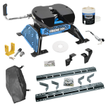 For 2003-2010 Dodge Ram 2500 Industry Standard Semi-Custom Above Bed Rail Kit + Reese M5 20K Fifth Wheel + In-Bed Wiring + King Pin Lock + Base Rail Lock + 10" Lube Plate + Fifth Wheel Cover + Lube (For 6-1/2' and 8 foot Bed, w/Overload Springs, w/o 