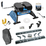 For 2011-2012 RAM 2500 Industry Standard Semi-Custom Above Bed Rail Kit + Reese M5 27K Fifth Wheel + In-Bed Wiring + King Pin Lock + Base Rail Lock + 10" Lube Plate + Fifth Wheel Cover + Lube (For 5'8 or Shorter Bed (Sidewinder Required), w/Overload 