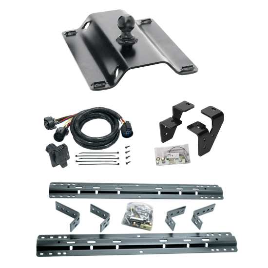 For 2011-2012 RAM 2500 Industry Standard Semi-Custom Above Bed Rail Kit + 25K Pro Series Gooseneck Hitch + In-Bed Wiring (For 5'8 or Shorter Bed (Sidewinder Required), w/Overload Springs, w/o Factory Puck System Models) By Reese