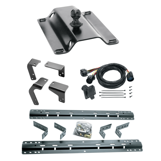 For 2013-2018 RAM 1500 Industry Standard Semi-Custom Above Bed Rail Kit + 25K Pro Series Gooseneck Hitch + In-Bed Wiring (For 5'8 or Shorter Bed (Sidewinder Required), Except w/Air Suspension or w/ECODiesel Engine, w/o Factory Puck System Models) By Reese