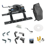 For 2013-2018 RAM 1500 Industry Standard Semi-Custom Above Bed Rail Kit + 20K Fifth Wheel + King Pin Lock + Base Rail Lock + 10" Lube Plate + Fifth Wheel Cover + Lube (For 5'8 or Shorter Bed (Sidewinder Required), Except w/Air Suspension or w/ECODies