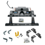 For 2004-2014 Ford F-150 Industry Standard Semi-Custom Above Bed Rail Kit + 16K Fifth Wheel + King Pin Lock (For 5'8 or Shorter Bed (Sidewinder Required), w/o Factory Puck System Models) By Reese