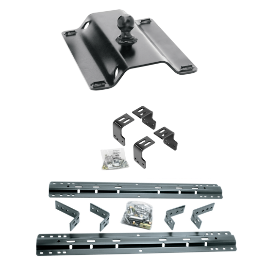 For 2004-2014 Ford F-150 Industry Standard Semi-Custom Above Bed Rail Kit + 25K Pro Series Gooseneck Hitch (For 6-1/2' and 8 foot Bed, w/o Factory Puck System Models) By Reese