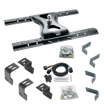 For 2004-2014 Ford F-150 Industry Standard Semi-Custom Above Bed Rail Kit + 25K Reese Gooseneck Hitch + In-Bed Wiring (For 6-1/2' and 8 foot Bed, w/o Factory Puck System Models) By Reese