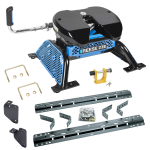 For 2013-2024 RAM 3500 Industry Standard Semi-Custom Above Bed Rail Kit + Reese M5 27K Fifth Wheel + In-Bed Wiring + King Pin Lock (For 6-1/2' and 8 foot Bed, w/o Factory Puck System Models) By Reese