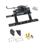 For 2013-2024 RAM 3500 Industry Standard Semi-Custom Above Bed Rail Kit + 20K Fifth Wheel + King Pin Lock (For 5'8 or Shorter Bed (Sidewinder Required), w/o Factory Puck System Models) By Reese