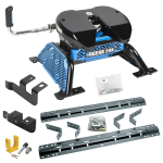 For 2014-2024 RAM 2500 Industry Standard Semi-Custom Above Bed Rail Kit + Reese M5 20K Fifth Wheel + In-Bed Wiring + King Pin Lock (For 5'8 or Shorter Bed (Sidewinder Required), w/o Factory Puck System Models) By Reese