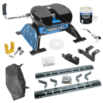 For 2014-2024 RAM 2500 Industry Standard Semi-Custom Above Bed Rail Kit + Reese M5 27K Fifth Wheel + In-Bed Wiring + King Pin Lock + Base Rail Lock + 10" Lube Plate + Fifth Wheel Cover + Lube (For 5'8 or Shorter Bed (Sidewinder Required), w/o Factory