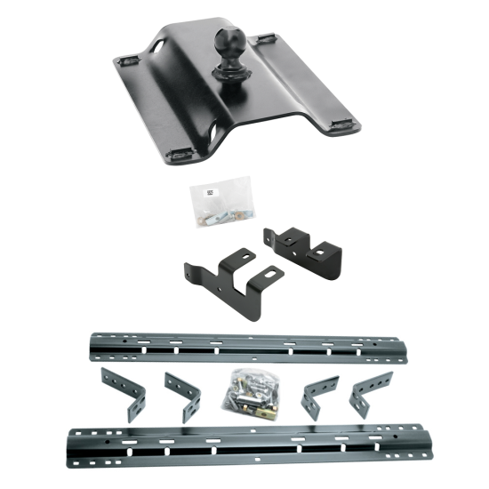 For 2014-2024 RAM 2500 Industry Standard Semi-Custom Above Bed Rail Kit + 25K Pro Series Gooseneck Hitch (For 5'8 or Shorter Bed (Sidewinder Required), w/o Factory Puck System Models) By Reese