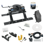 For 2014-2024 RAM 2500 Industry Standard Semi-Custom Above Bed Rail Kit + 20K Fifth Wheel + In-Bed Wiring + King Pin Lock + Base Rail Lock + 10" Lube Plate + Fifth Wheel Cover + Lube (For 6-1/2' and 8 foot Bed, w/o Factory Puck System Models) By Rees