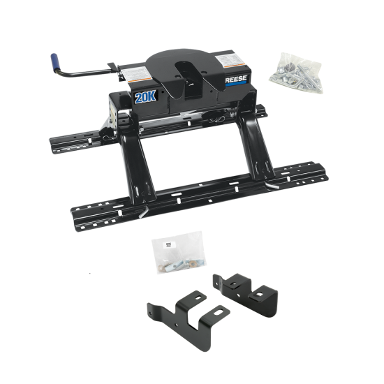 For 2014-2024 RAM 2500 Industry Standard Semi-Custom Above Bed Rail Kit + 20K Fifth Wheel (For 6-1/2' and 8 foot Bed, w/o Factory Puck System Models) By Reese