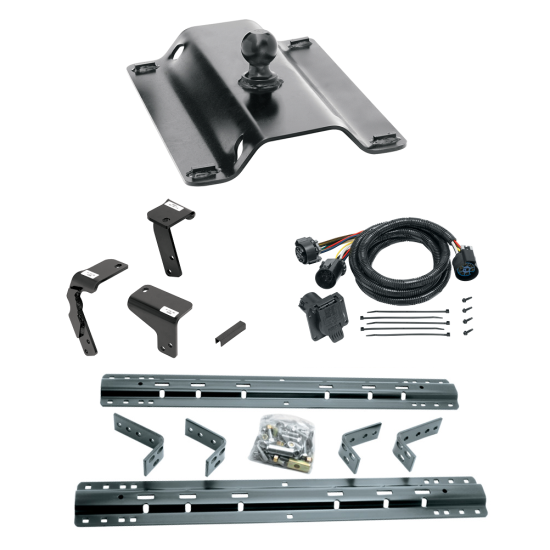 For 2014-2018 RAM 1500 Industry Standard Semi-Custom Above Bed Rail Kit + 25K Pro Series Gooseneck Hitch + In-Bed Wiring (For 5'8 or Shorter Bed (Sidewinder Required), Except w/Air Suspension, w/o Factory Puck System Models) By Reese