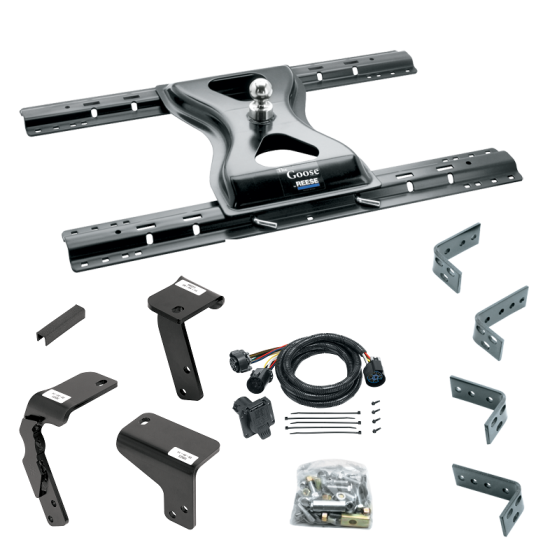 For 2019-2024 RAM 1500 Classic Industry Standard Semi-Custom Above Bed Rail Kit + 25K Reese Gooseneck Hitch + In-Bed Wiring (For 5'8 or Shorter Bed (Sidewinder Required), Except w/Air Suspension, w/o Factory Puck System Models) By Reese