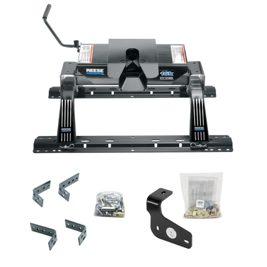 For 2015-2020 Ford F-150 Industry Standard Semi-Custom Above Bed Rail Kit + 16K Fifth Wheel (For 6-1/2' and 8 foot Bed, Except Raptor, w/o Factory Puck System Models) By Reese