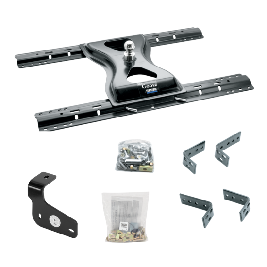 For 2015-2020 Ford F-150 Industry Standard Semi-Custom Above Bed Rail Kit + 25K Reese Gooseneck Hitch (For 5'8 or Shorter Bed (Sidewinder Required), Except Raptor, w/o Factory Puck System Models) By Reese