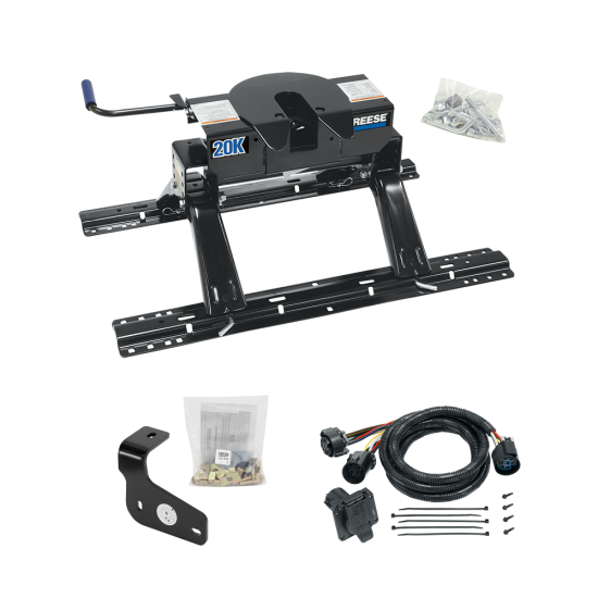 For 2015-2020 Ford F-150 Industry Standard Semi-Custom Above Bed Rail Kit + 20K Fifth Wheel + In-Bed Wiring (For 5'8 or Shorter Bed (Sidewinder Required), Except Raptor, w/o Factory Puck System Models) By Reese