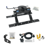 For 2015-2020 Ford F-150 Industry Standard Semi-Custom Above Bed Rail Kit + 20K Fifth Wheel + In-Bed Wiring + King Pin Lock (For 5'8 or Shorter Bed (Sidewinder Required), Except Raptor, w/o Factory Puck System Models) By Reese