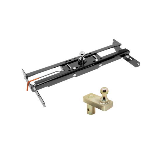 For 2011-2019 GMC Sierra 3500 HD Hide-A-Goose Underbed Gooseneck Hitch System + 5" Offset Gooseneck Ball (Excludes: w/OEM HD Towing Prep Package, w/o Factory Puck System Models) By Draw-Tite