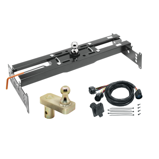 For 1988-2000 Chevrolet C/K Series Hide-A-Goose Underbed Gooseneck Hitch System + 7-Way In-Bed Wiring + 5" Offset Gooseneck Ball (Excludes: Crew Cab, w/o Factory Puck System Models) By Draw-Tite