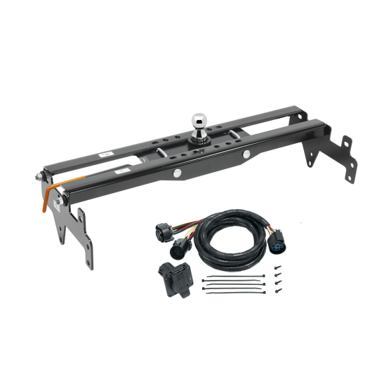 For 2008-2013 Chevrolet Silverado 1500 Hide-A-Goose Underbed Gooseneck Hitch System + 7-Way In-Bed Wiring (For w/o Factory Puck System Models) By Draw-Tite