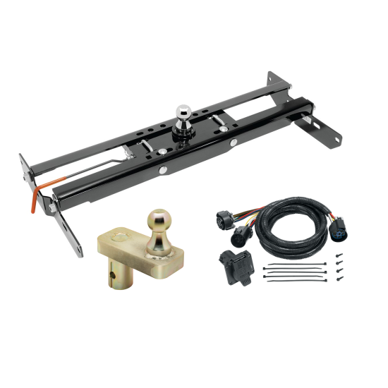 For 2011-2019 Chevrolet Silverado 2500 HD Hide-A-Goose Underbed Gooseneck Hitch System + 7-Way In-Bed Wiring + 5" Offset Gooseneck Ball (Excludes: w/OEM HD Towing Prep Package, w/o Factory Puck System Models) By Draw-Tite