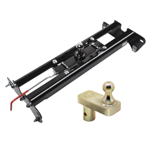 For 2015-2023 Ford F-150 Hide-A-Goose Underbed Gooseneck Hitch System + 5" Offset Gooseneck Ball (Excludes: Raptor, w/o Factory Puck System Models) By Draw-Tite