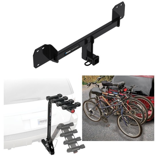 Trailer Hitch w/ 4 Bike Rack For 19-23 Volvo XC40 All Styles Approved for Recreational & Offroad Use Carrier for Adult Woman or Child Bicycles Foldable