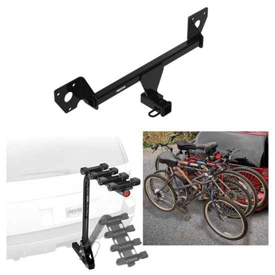 Trailer Hitch w/ 4 Bike Rack For 20-24 Buick Encore GX 21-25 Chevy Trailblazer Approved for Recreational & Offroad Use Carrier for Adult Woman or Child Bicycles Foldable