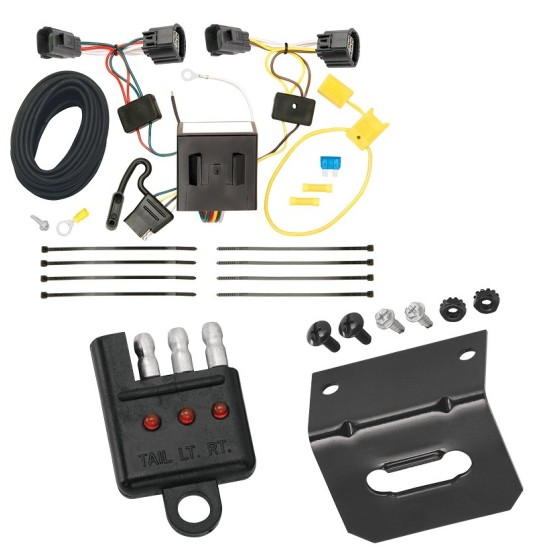 Reese Trailer Wiring and Bracket w/ Light Tester For 07-11 Dodge Nitro 08-12 Jeep Liberty Plug & Play 4-Flat Harness