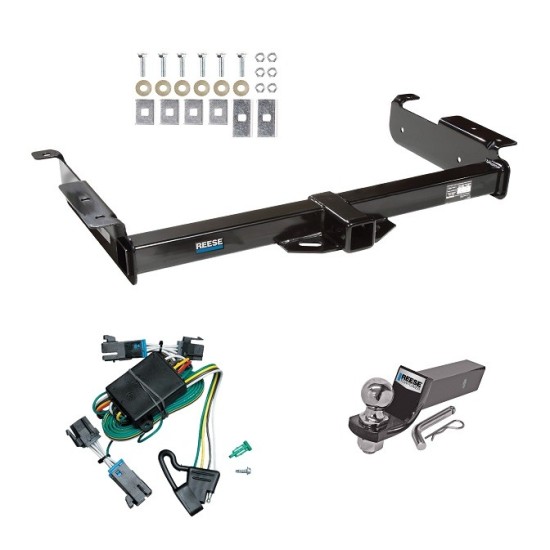 Reese Trailer Tow Hitch For 00-02 Chevy Express GMC Savana 1500 2500 3500 Complete Package w/ Wiring and 2" Ball