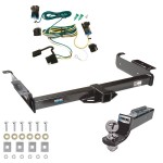 Tow Package For 03-14 Chevy Express GMC Savana 1500 03-24 2500 3500 Trailer Hitch w/ Wiring 2" Drop Mount 2" Ball 2" Receiver Reese