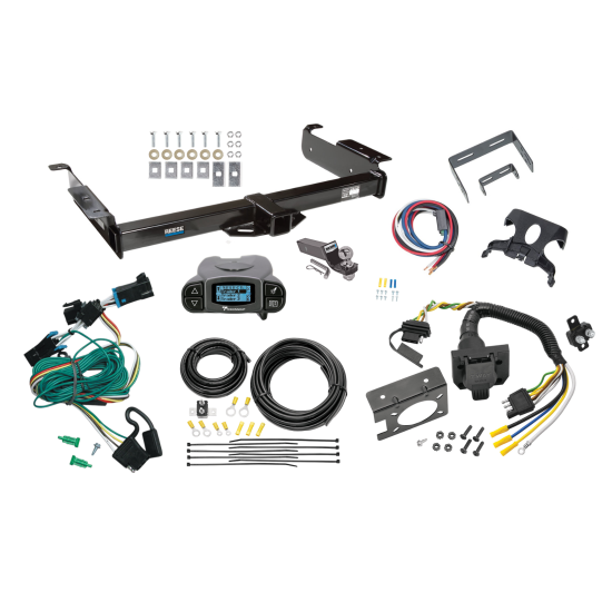 Trailer Hitch Tow Package Prodigy P3 Brake Control For 96-99 Chevrolet Express GMC Savana 1500 2500 3500 w/ 7-Way RV Wiring 2" Drop Mount 2" Ball Class 3 2" Receiver Reese Tekonsha