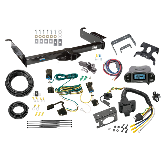 Trailer Hitch Tow Package Prodigy P3 Brake Control For 03-21 Chevy Express GMC Savana 1500 2500 3500 w/ 7-Way RV Wiring 2" Drop Mount 2" Ball Class 3 2" Receiver Reese Tekonsha