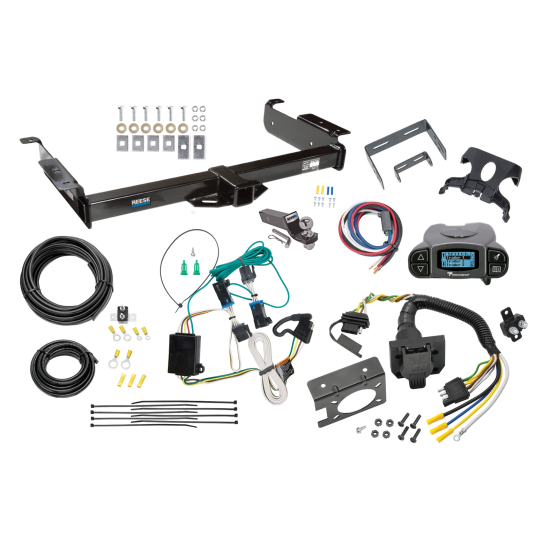 Trailer Hitch Tow Package Prodigy P3 Brake Control For 00-02 Chevrolet Express GMC Savana 1500 2500 3500 w/ 7-Way RV Wiring 2" Drop Mount 2" Ball Class 3 2" Receiver Reese Tekonsha