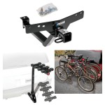 Trailer Hitch w/ 4 Bike Rack For 00-06 BMW X5 All Styles Approved for Recreational & Offroad Use Carrier for Adult Woman or Child Bicycles Foldable