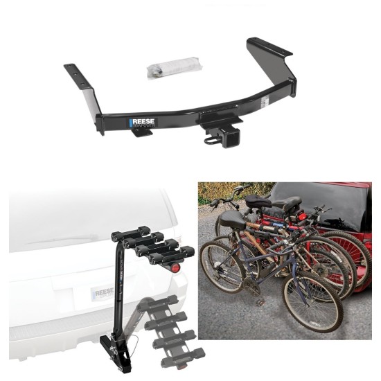 Trailer Hitch w/ 4 Bike Rack For 07-11 Dodge Niro All Styles Approved for Recreational & Offroad Use Carrier for Adult Woman or Child Bicycles Foldable