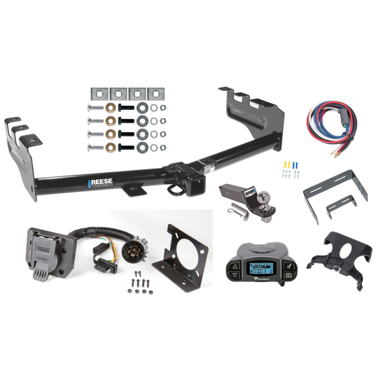 Trailer Hitch Tow Package Prodigy P3 Brake Control For 07-13 Chevrolet Silverado GMC Sierra 1500 w/ 7-Way RV Wiring 2" Drop Mount 2" Ball Class 4 2" Receiver Reese Tekonsha