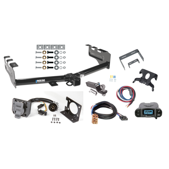 Trailer Hitch Tow Package Prodigy P3 Brake Control For 99-02 Chevy Silverado GMC Sierra 1500 2500 01-02 1500 HD w/ 7-Way RV Wiring 2" Drop Mount 2" Ball Class 4 2" Receiver Reese Tekonsha