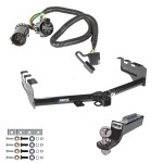 Tow Package For 07-13 Chevrolet Silverado GMC Sierra 1500 Trailer Hitch w/ Wiring 2" Drop Mount 2" Ball 2" Receiver Reese