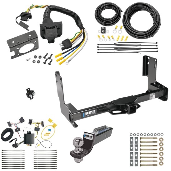 Trailer Hitch Tow Package w/ 7-Way RV Wiring For 07-13 Mercedes-Benz Sprinter 2500 3500 w/ 2" Drop Mount 2" Ball Class 4 2" Receiver Reese