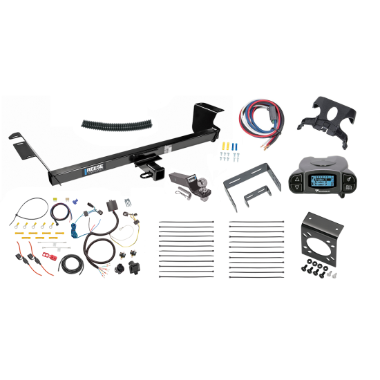 Trailer Hitch Tow Package Prodigy P3 Brake Control For 11-16 Chrysler Town & Country 11-20 Dodge Grand Caravan 12-15 RAM C/V w/ 7-Way RV Wiring 2" Drop Mount 2" Ball Class 3 2" Receiver Reese Tekonsha