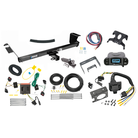 Trailer Hitch Tow Package Prodigy P3 Brake Control For 08-10 Chrysler Town & Country Dodge Grand Caravan w/ 7-Way RV Wiring 2" Drop Mount 2" Ball Class 3 2" Receiver Reese Tekonsha