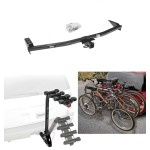 Trailer Hitch w/ 4 Bike Rack For 01-06 Acura MDX 03-08 Honda Pilot Approved for Recreational & Offroad Use Carrier for Adult Woman or Child Bicycles Foldable