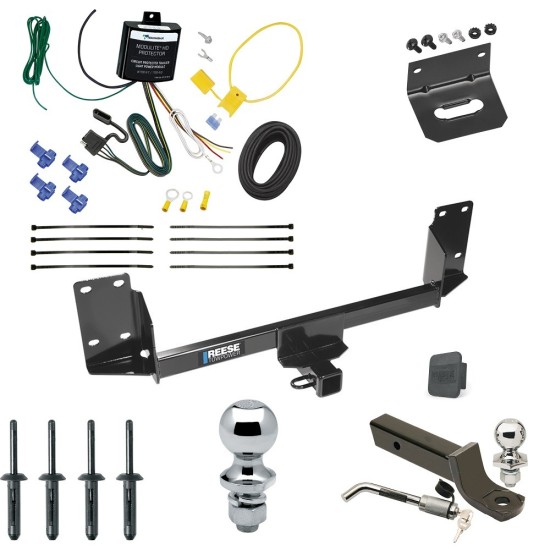 Ultimate Tow Package For 07-14 BMW X5 Trailer Hitch w/ Wiring 2" Drop Mount Dual 2" and 1-7/8" Ball Lock Bracket Cover 2" Receiver Reese