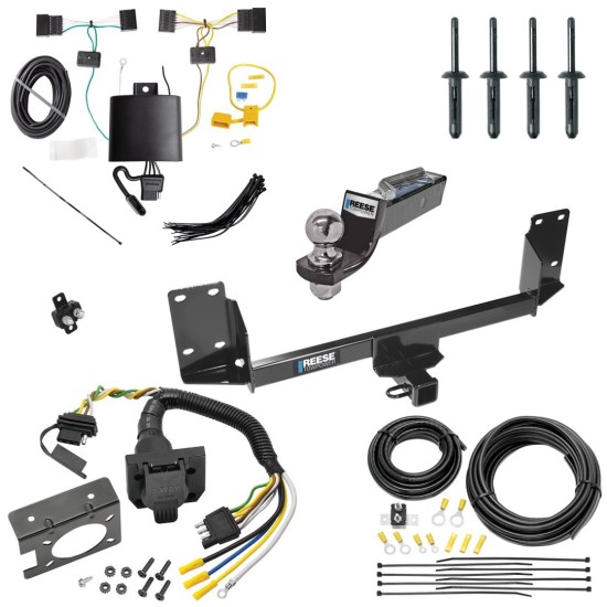 Trailer Hitch Tow Package w/ 7-Way RV Wiring For 15-18 BMW X5 w/ 2" Drop Mount 2" Ball Class 4 2" Receiver Reese