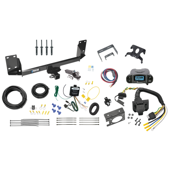 Trailer Hitch Tow Package Prodigy P3 Brake Control For 07-14 BMW X5 Except M Sport Package w/ 7-Way RV Wiring 2" Drop Mount 2" Ball Class 4 2" Receiver Reese Tekonsha